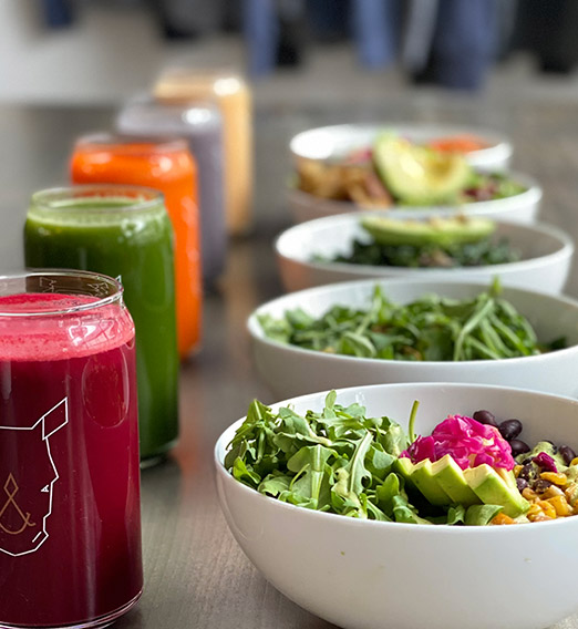 Healthy, plant-based bowls and salads from vegan cafe, Fix & Repeat
